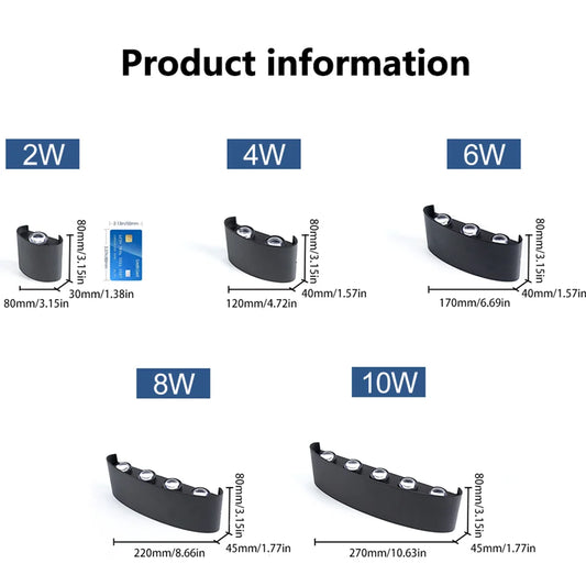 LED Wall Light - Outdoor & Indoor Up/Down Modern Fixture