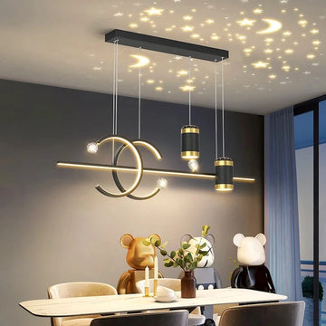 Modern 4-Light LED Chandelier with Remote Control