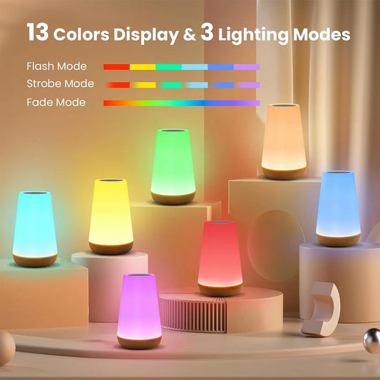 RGB Night Lamp Dimmable Lamp Portable Table Bedside Lamp